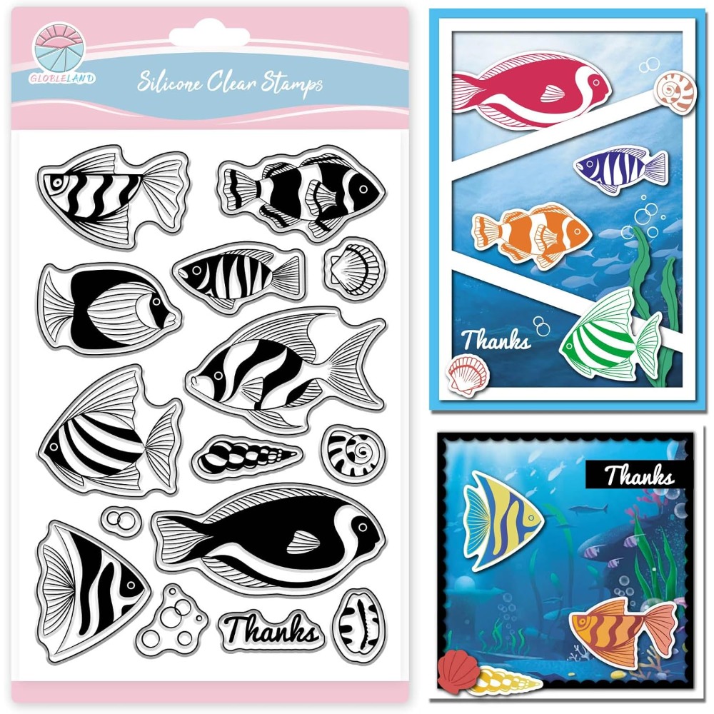 Clear Silicone Stamps For Card Making - Летний океан, рыба-клоун, прозрачные штампы для