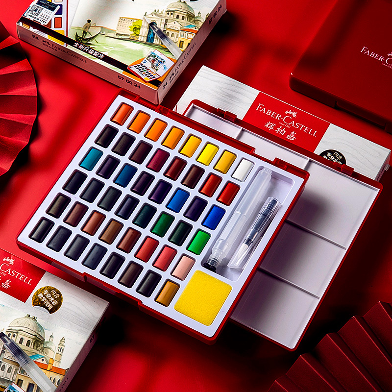 Watercolor Paint Set Solid Pigment - 24/36/48 цветов, набор однотонных акварельных красок,