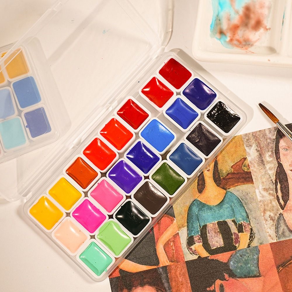 Набор акварельных красок из 24 – обзор и цена Watercolor Paint Set Solid Pigment