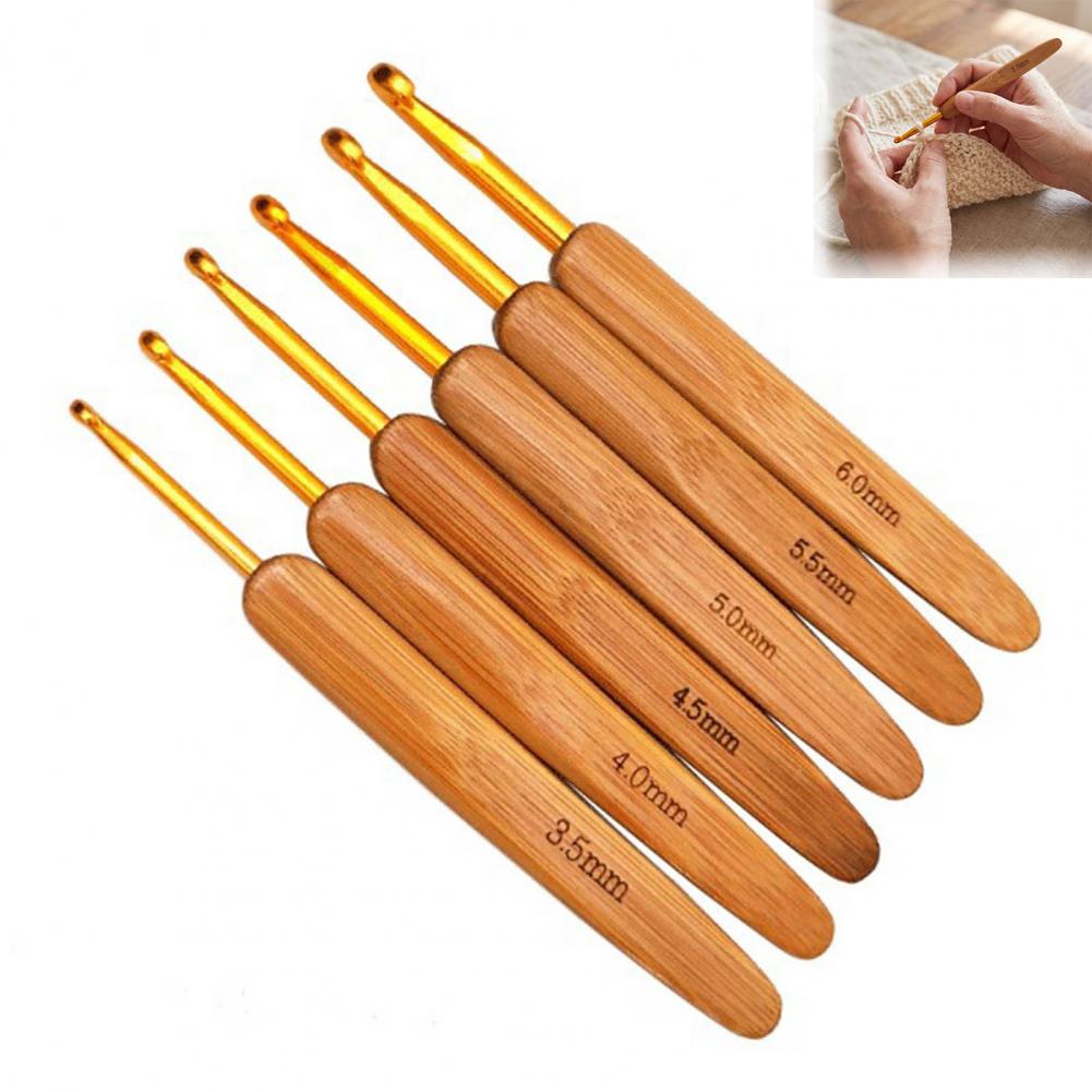 Набор крючков для вязания, пор – обзор и цена Wooden Crochet Hooks Ergonomic Handle