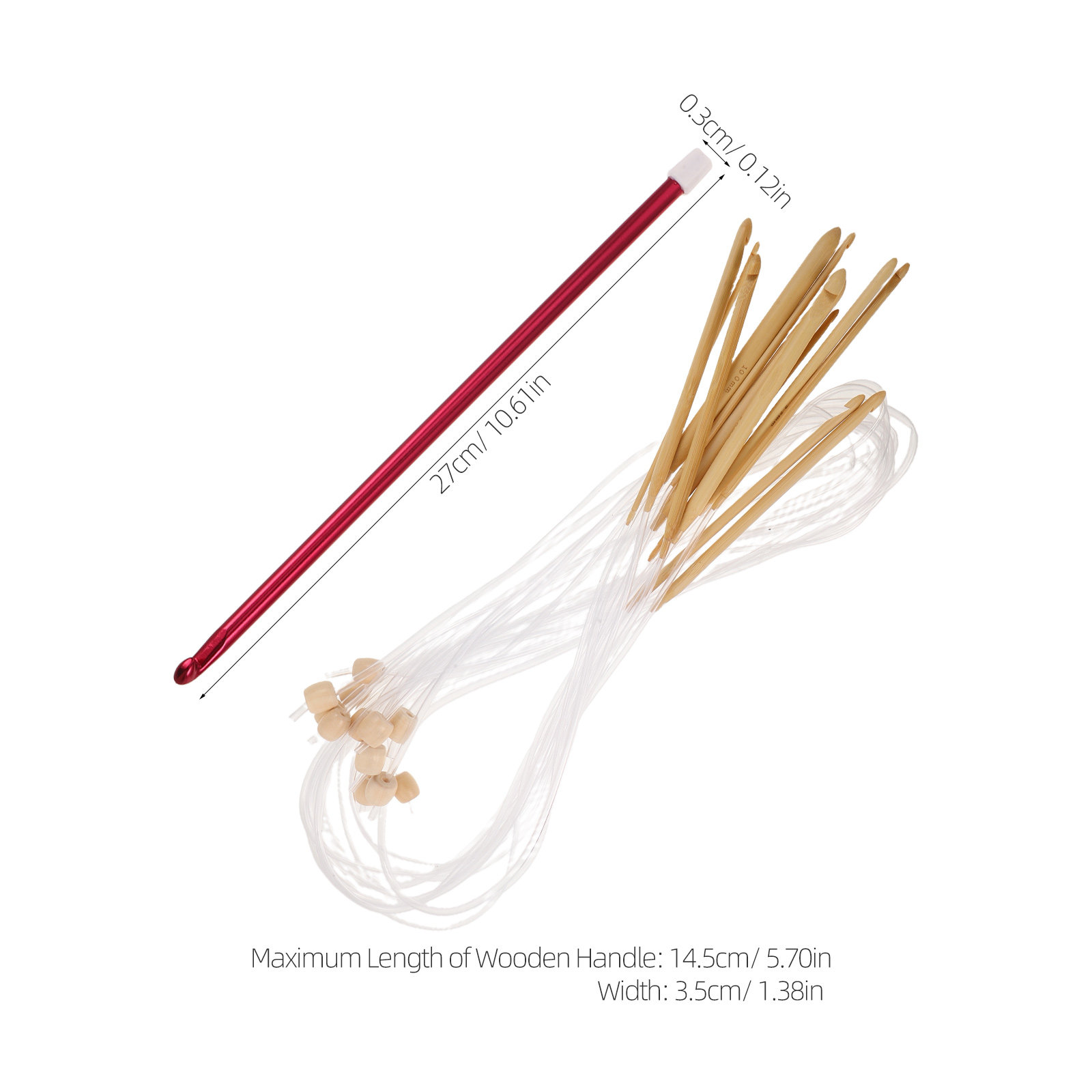1 комплект ярких крючков для в – обзор и цена Wooden Crochet Hooks Ergonomic Handle