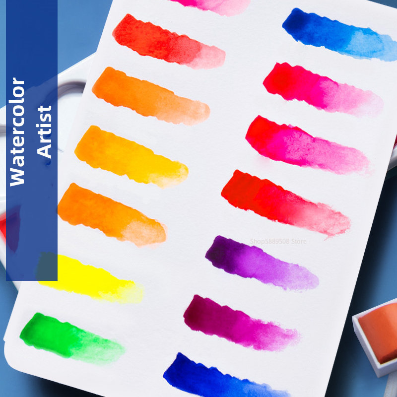 Художественные однотонные аква – обзор и цена Watercolor Paint Set Solid Pigment