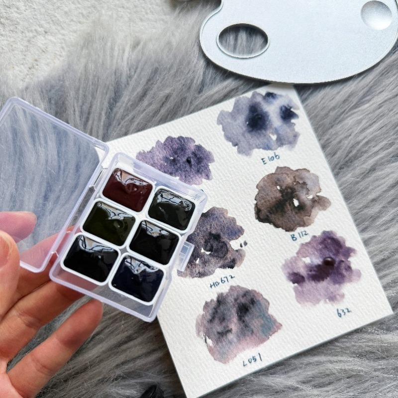 Набор из 6 цветов по 1 мл: Кол – обзор и цена Watercolor Paint Set Solid Pigment