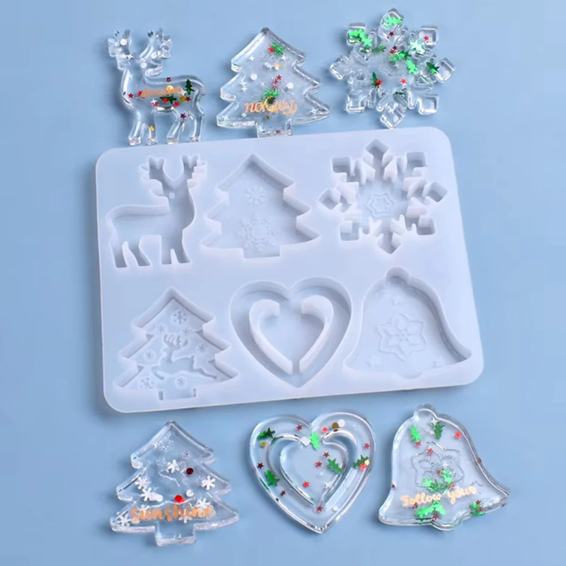 Рождественская форма DIY смола – обзор и цена Silicone Epoxy Resin Molds Set