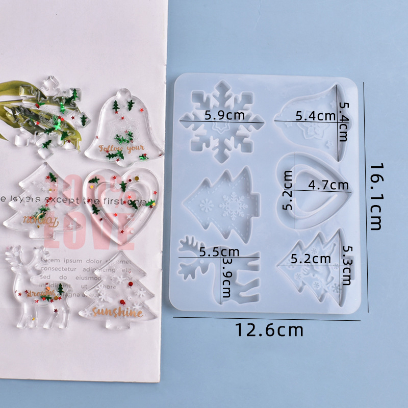 Рождественская форма DIY смола – обзор и цена Silicone Epoxy Resin Molds Set