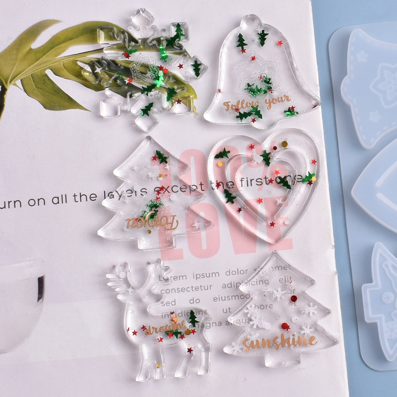 Рождественская форма DIY смола – обзор и цена Silicone Epoxy Resin Molds Set